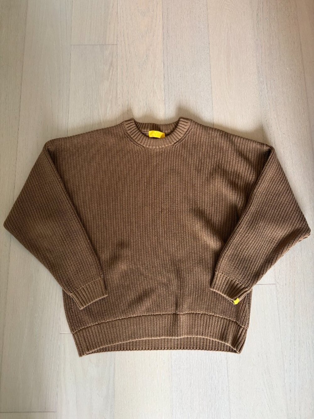 Yellow Label Co. Tan Light Brown Chunky Knit Sweater